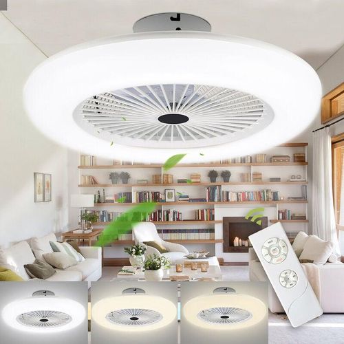 9441002226608 - TolleTour Deckenventilator 80w LED mit Fernbedienung Licht Deckenlampe Fernbedienung Timer Dimmbar Smart-LED-Deckenleuchte - Weiß