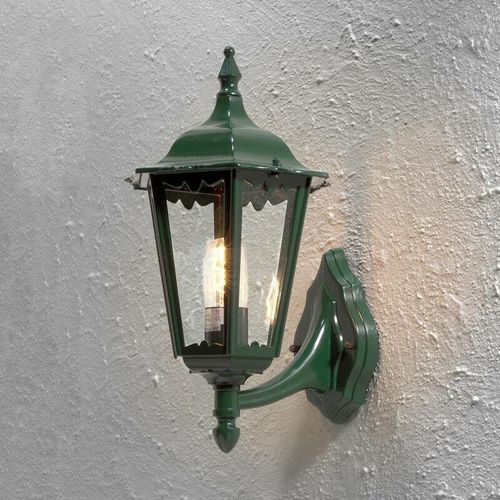 7318307213607 - Konstsmide Firenze Outdoor Classic Large Lantern Up Wandleuchte - Glänzend Grün IP43