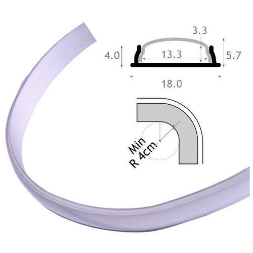 8435523821641 - Flexible Aluminiumprofil für 18x4mm led -Streifen - Jandei