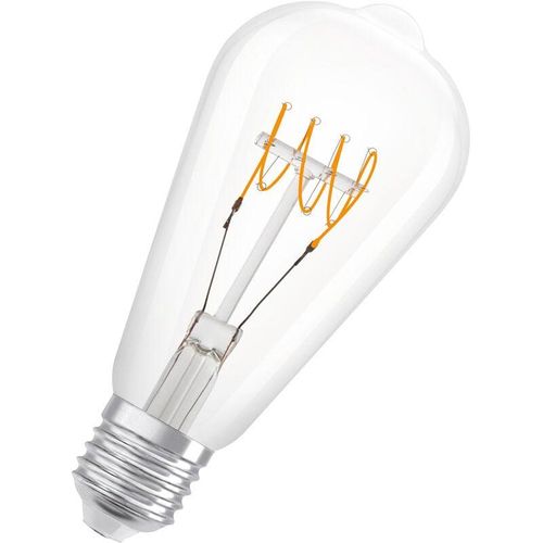 4099854075667 - OSRAM Dimmbare LED-Lampen Vintage-Edition 40 Watts Ersatz E27 ST64-shape 2700 Kelvin Warm weiß Klares Glas single Pack - Clear