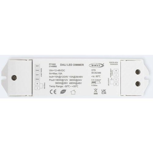 8445044080502 - Ledkia - Treiber Dimmbar dali 1 Kanal für Einfarbige LED-Streifen 12-48V kompatibel mit Schalter Weiß45 mm