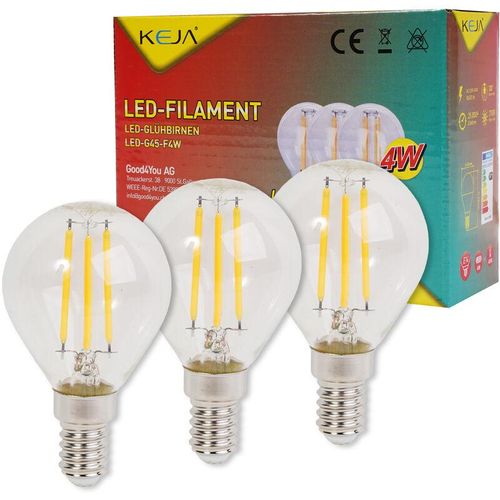 4260393031500 - Sonstige - 3x led Filament Tropfen Glühbirnen 4W   40W