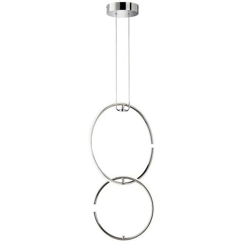 4003474375588 - Pendellampe LED Hängeleuchte Esstischlampe Deckenlampe Wohnzimmer Ring Design chrom 17W 1650lm 4000K LxBxH 45x21x230 cm Wofi 698902010500