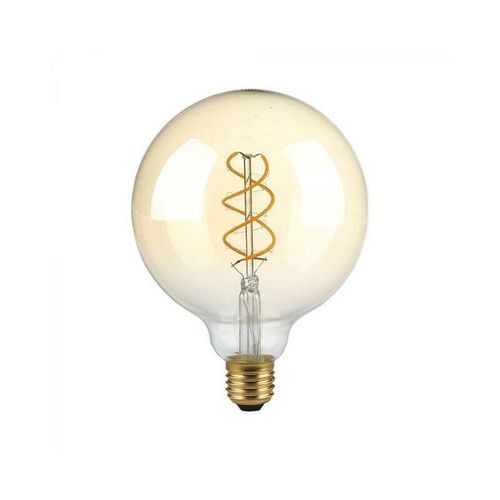 3800157684248 - Vtac - V-Tac VT-2085 Globe-LED-Lampe 48 w dimmbar E27 G125 bernsteinfarbenes Filament Vintage-Effekt 1800 k – 217415 - Bernstein