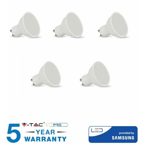 0604220599421 - Vtac - 5 v-tac gu 10 spotlight lamps 5 Watt chip samsung 110° -Natural