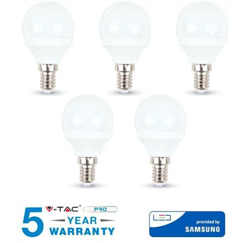 0636339775168 - Vtac - 5 v-tac samsung LED-Glühbirnen E14 55W mini globe warm kalt natur VT-236 -Natur