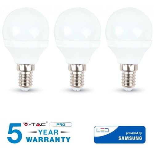 0636339775090 - Vtac - 3 v-tac samsung LED-Glühbirnen E14 55W mini globe warm natural VT-236 -Kalt