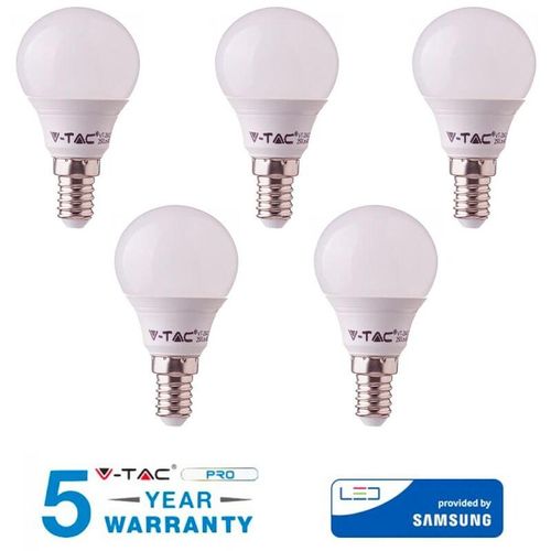 0636339775366 - Vtac - 5 led glühbirnen E14 v-tac samsung 7W 45W mini globe P45 VT-270 kalt natürlich-warm