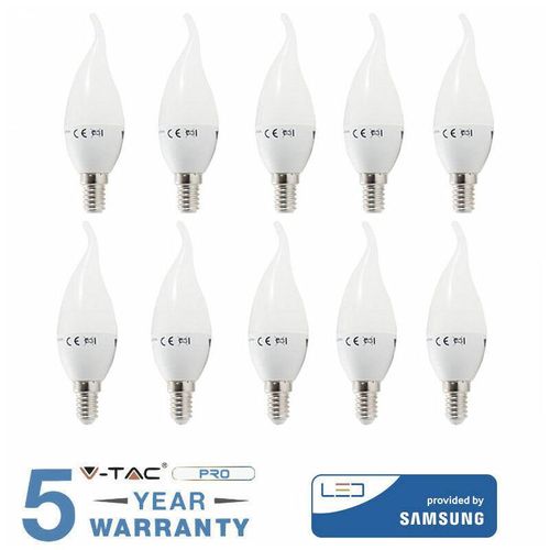 0619793863183 - Vtac - led glühbirne E14 flamme 55W 40 w v-tac samsung 10 stück