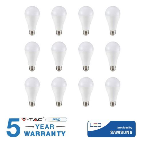 0604220597274 - Vtac - 12 led glühbirnen 15W E27 v-tac samsung natürliches warmweiss