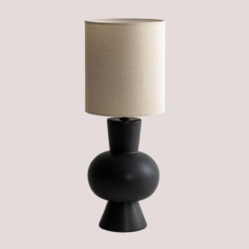 8435719338151 - Sklum - Tischlampe aus Keramik Arese Schwarz - Schwarz