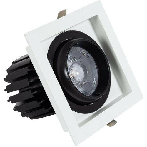 8445044071746 - Ledkia - LED-Downlight Strahler 18W cob Schwenkbar 360º Eckig Schnitt 125x125 mm CRI90 Expert Color Anti-Flicker WarmweißWarmweiß 3000K No Flicker