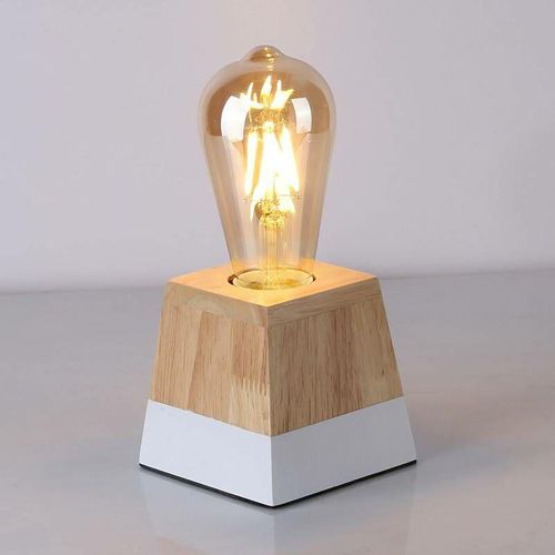 8435427125111 - Tischlampe aus Holz LAKA Farbe Weiß - Weiß