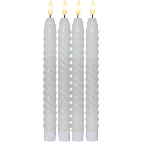 4260751832282 - Star Trading LED Kerzen mit Timerfunktion LED Stabkerzen weiß LED Kerzen flackernde Flamme LED Kerze mit Timer Kerzen Deko Stabkerzen gedreht Kerzen Set 4er Deko Kerzen Stabkerzen LED