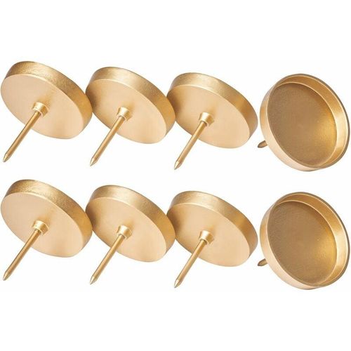 4251888502544 - Novaliv - 8x Kerzenständer Kerzenpick Kerzenpin Kerzenhalter 8x Flach 10 cm Gold - Gold