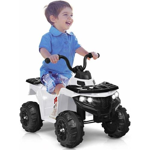 0794094594766 - 6V Elektrisches Kinderquad Elektro Quad für Kinder mit 2 Scheinwerfer & 4 Rutschfesten Reifen Cooler Elektroauto mit MP3 & usb Elektroauto (Weiss)