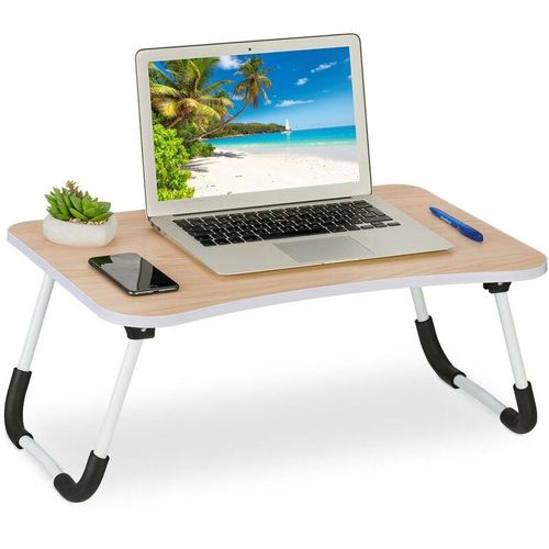 4052025431167 - Relaxdays Laptoptisch für Bett & Couch HxBxT 26 x 63 x 40 cm klappbarer Betttisch MDF Eisen Notebooktisch natur 4052025431167 - Relaxdays Laptoptisch für Bett & Couch HxBxT 26 x 63 x 40 cm klappbarer Betttisch MDF Eisen Notebooktisch natur