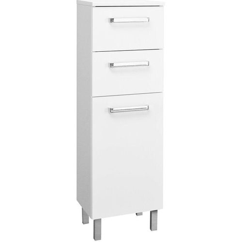 4251581540454 - Lomadox - Badezimmer Seitenschrank WARSCHAU-66 in weiß glänzend - b h t 30 1005 33cm - weiß