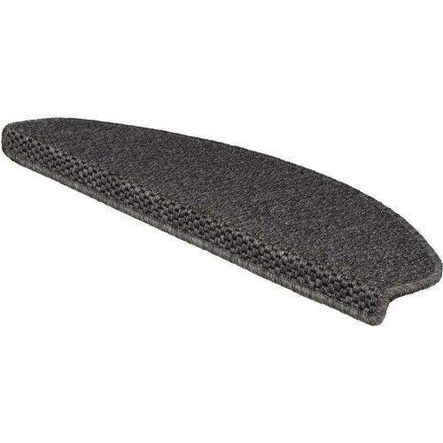 4059382282371 - Floordirekt - Stufenmatte Kalkutta Sisaloptik Anthrazit 19 x 56 cm Halbrund - Anthrazit