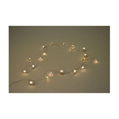 4250407381547 - Lichterkette 20 LEDs Weihnachtsdeko Stern Blüte Hochzeit Leuchtdeko Batterie - Stern Stoff - Buri