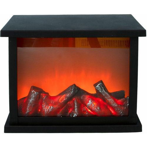 4260625749098 - Spetebo - led Kamin Laterne mit Timer - 27 x 21 cm - Künstliches Kamin Feuer mit tanzenden Flammen