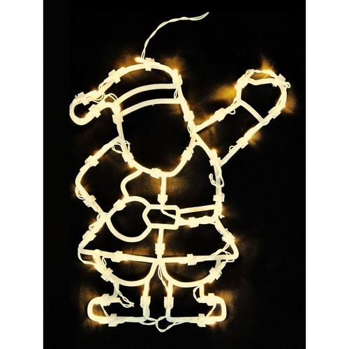 4260461474468 - Spetebo - led Fensterbild mit Dual Timer - Nikolaus - Fenster Deko Weihnachtsmann Silhouette warm weiß beleuchtet