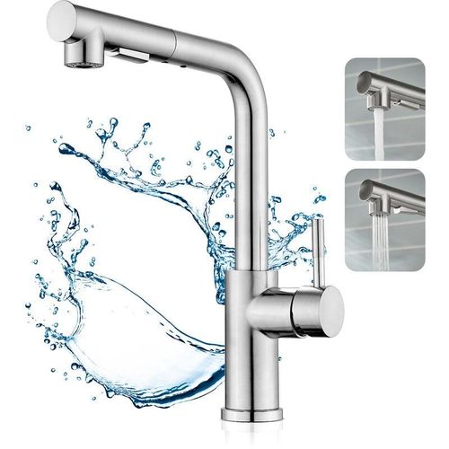 0732829116074 - Horow - Wasserhahn Küche Hochdruck Küchenarmatur mit Brause Ausziehbar Einhebel Mischbatterie für Küche mit 2 Strahlarten Spültischarmatur Küche