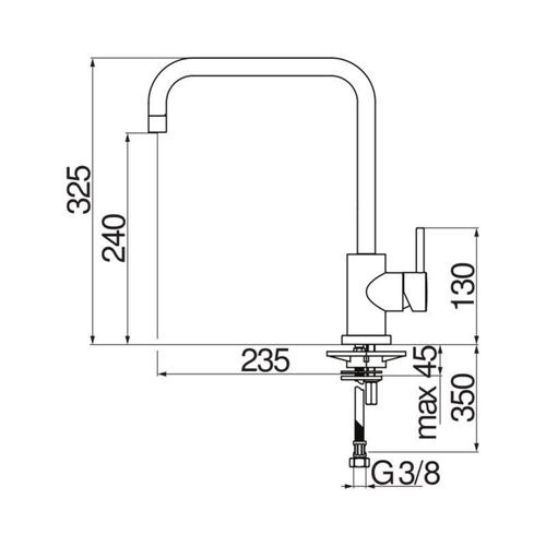 8018014017299 - Spültisch-Einhandbatterie Serie Live LV00134CR Verchromt - Messing - Nobili