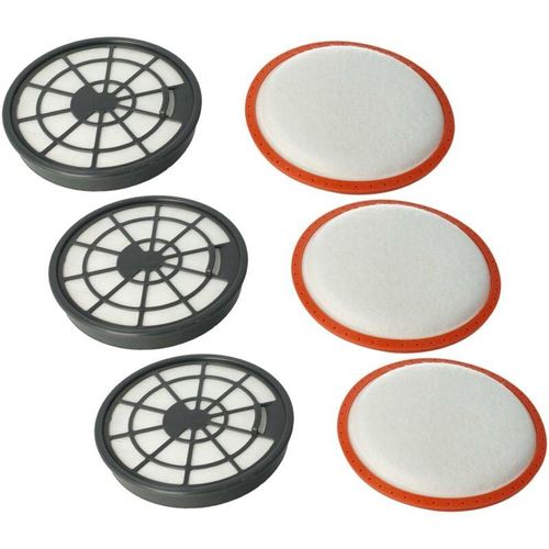 4065705708534 - Vhbw - Filter-Set kompatibel mit Dirt Devil DD2620 DD2620-0 DD2620-1 DD2620-2 DD2620-3 Staubsauger - 6x Filter (Abluft-Filter Motorschutz-Filter)