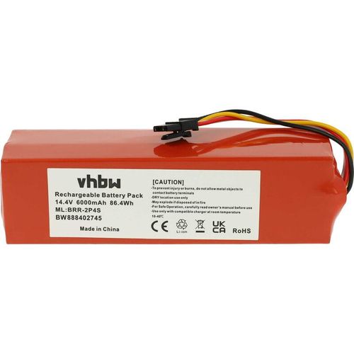 4068201282850 - 1x Akku kompatibel mit Xiaomi Roborock S60 S65 S6 S75 S70 S7 Max S7 S6 Max S6 Pure S5 Max Staubsauger (6000 mAh 144 v Li-Ion) - Vhbw