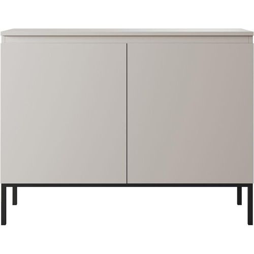 5905386049306 - Selsey - Bemmi - Sideboard Kommode 2-türig Beige mit schwarzen Beinen 100 cm