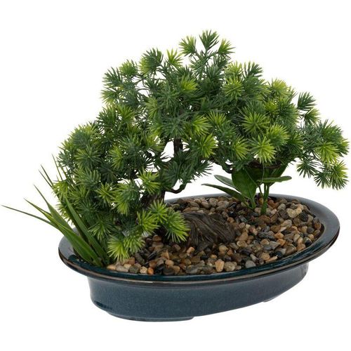 3560232684074 - Atmosphera Créateur Dintérieur - Künstlicher Bonsai Keramik & Kieselstein - H26 cm