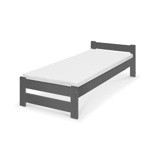 4260360017537 - Coemo Bett Classico Holzbett Bettgestell mit Lattenrost Massivholz Kiefer Farbe Anthrazit 100 x 200 cm - Anthrazit