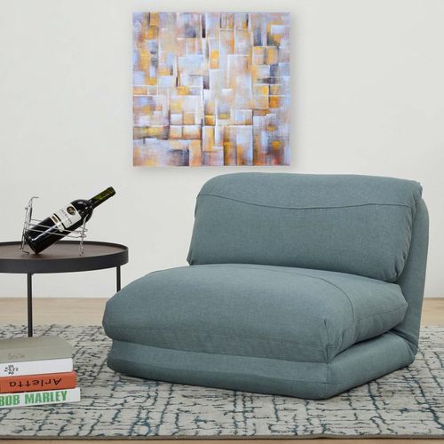 4057651309491 - Schlafsessel MCW-E68 Schlafsofa Funktionssessel Klappsessel Relaxsessel Stoff Textil ~ grau-blau
