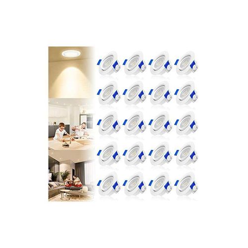 0754080630489 - LED Einbaustrahler 5W LED Deckenspot Warmweiß Einbauleuchten 20pcs Set LED Deckenstrahler IP21 ABS Kunstdoff + Acrylgläser Spotlight für Bad Küche 0754080630489 - LED Einbaustrahler 5W LED Deckenspot Warmweiß Einbauleuchten 20pcs Set LED Deckenstrahler IP21 ABS Kunstdoff + Acrylgläser Spotlight für Bad Küche