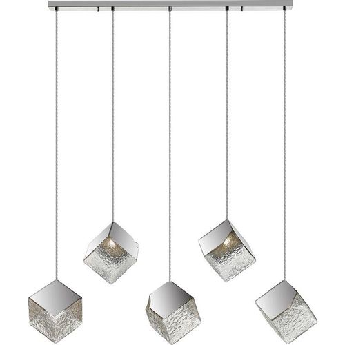 8435435335465 - Schuller Lighting - Schuller Priscila Bar-Hänge-Deckenleuchte 5-flammig Chrom strukturiertes G9