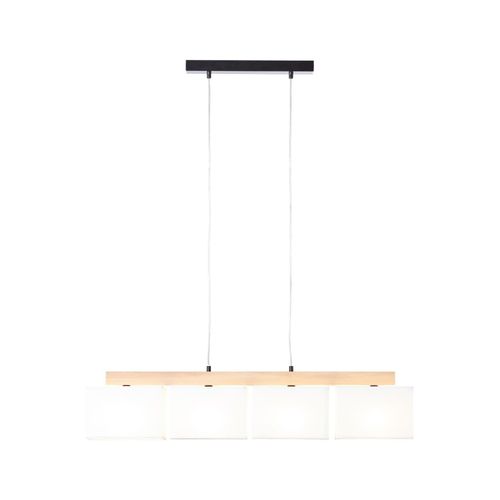 4004353393662 - Lampe Rayan Pendelleuchte 4flg eiche geölt weiß 4x A60 E27 25W Holz aus nachhaltiger Waldwirtschaft (fsc) - braun - Brilliant