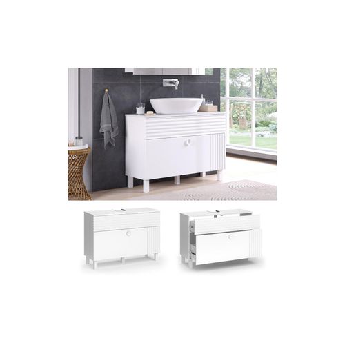 4066731340712 - Waschbeckenunterschrank Sola Weiß 1002 x 724 cm mit 2 Schubladen Vicco 4066731340712 - Waschbeckenunterschrank Sola Weiß 1002 x 724 cm mit 2 Schubladen Vicco