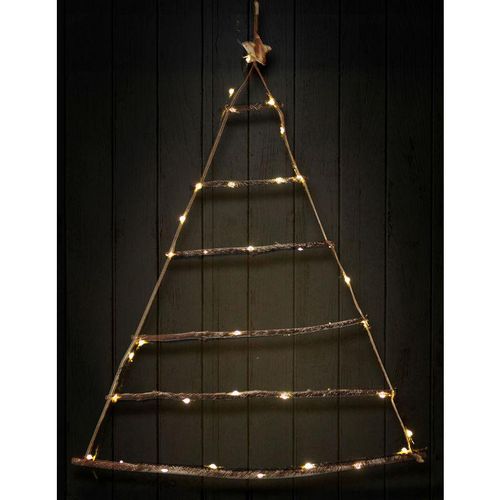 4260625743591 - Spetebo - Holzbaum hängend mit Lichterkette 40 led - Batterie betrieben