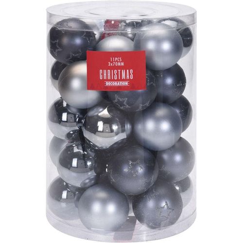 4260461479081 - Spetebo - Weihnachtskugeln 7cm Silber - 33 Stück - Christbaumkugeln Christbaumschmuck