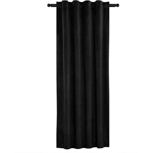 4063425123408 - Verdunklungsgardine mit Kräuselband (1 Stück) schwarz 140x245 cm - schwarz - Woltu