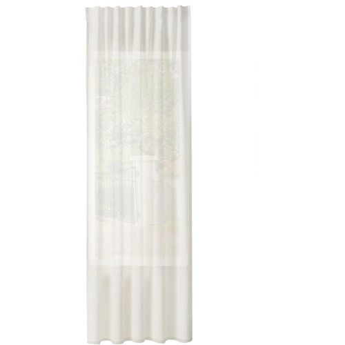 4063425182528 - 1er Gardinen Leinenoptik Vorhänge Halbtransparent Gardine mit Kräuselband für Schlafzimmer Wohnzimmer 135x175 cm Creme - Creme - Woltu