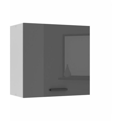 5904316249199 - Hängeschrank Küche Küchenschränke sg Breite 60 cm Oberschrank mit 1 Tür Küchenhängeschränke Wandschrank Hängend Silber Hochglanz - Belini