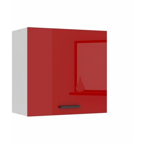 5904316249205 - Hängeschrank Küche Küchenschränke sg Breite 60 cm Oberschrank mit 1 Tür Küchenhängeschränke Wandschrank Hängend Rot Hochglanz - Belini