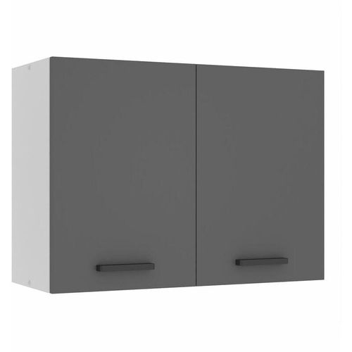 5904316249496 - Hängeschrank Küche Küchenschränke sg Breite 80 cm Oberschrank mit 2 Türen Küchenhängeschränke Wandschrank Hängend Silber matt - Belini