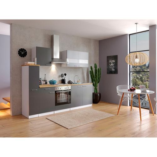 4260515334793 - Küchenzeile KB240WG 240 cm Weiß - Grau 4260515334793 - Küchenzeile KB240WG 240 cm Weiß - Grau