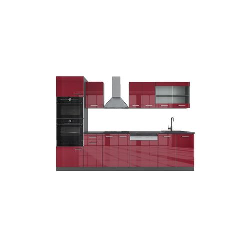 4251421956445 - VICCO KÜCHE R-LINE 300 CM KÜCHENZEILE KÜCHENBLOCK EINBAUKÜCHE ANTHRAZIT BORDEAUX HOCHGLANZ 4251421956445 - VICCO KÜCHE R-LINE 300 CM KÜCHENZEILE KÜCHENBLOCK EINBAUKÜCHE ANTHRAZIT BORDEAUX HOCHGLANZ