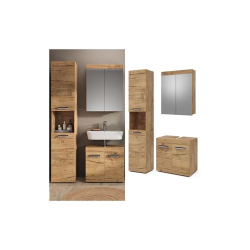 4251421996946 - Badmöbel Set Badezimmermöbel Luna Spiegelschrank Unterschrank Hochschrank 4251421996946 - Badmöbel Set Badezimmermöbel Luna Spiegelschrank Unterschrank Hochschrank