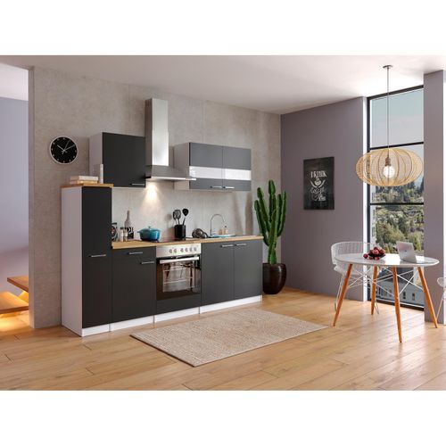 4260515334847 - Küchenzeile KB240WSC 240 cm Weiß - Schwarz 4260515334847 - Küchenzeile KB240WSC 240 cm Weiß - Schwarz