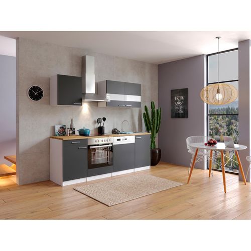 4260515334724 - Küchenzeile KB220WGC 220 cm Weiß - Grau 4260515334724 - Küchenzeile KB220WGC 220 cm Weiß - Grau